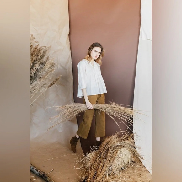 Voloshin Wren Corduroy Cropped Pants Trousers in Camel size Large - Picture 8 of 8